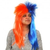 Blue & Orange Spiky Wig - Click Image to Close