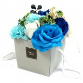 Soap Flower Bouquet - Blue Wedding - Click Image to Close