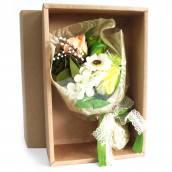 Boxed Hand Soap Flower Bouquet - Green - Click Image to Close