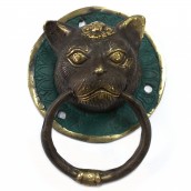 Brass Door Knocker - Cats Head - Click Image to Close