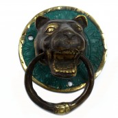 Brass Door Knocker - Tigers Head - Click Image to Close