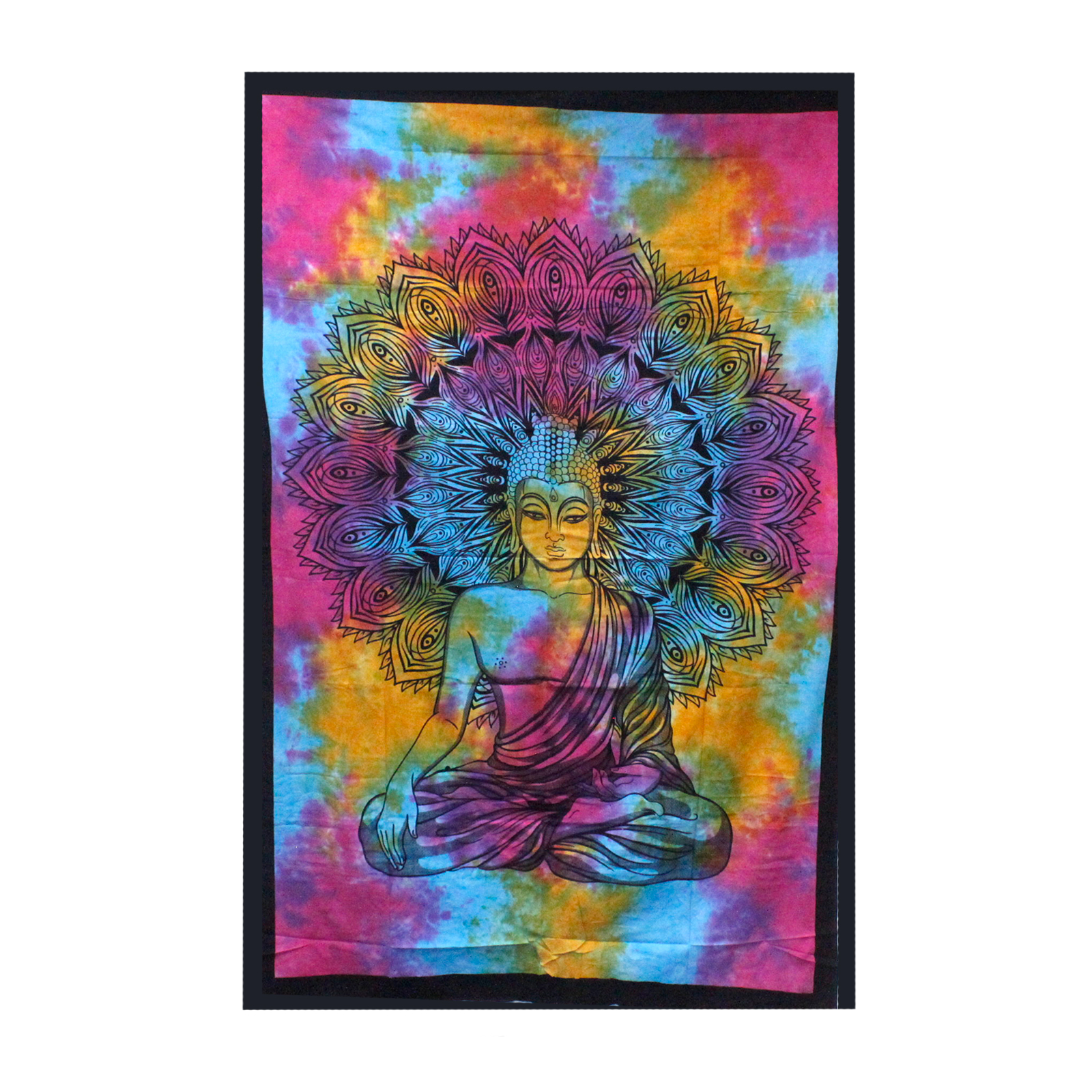 Double Cotton Bedspread + Wall Hanging - Peaceful Buddha