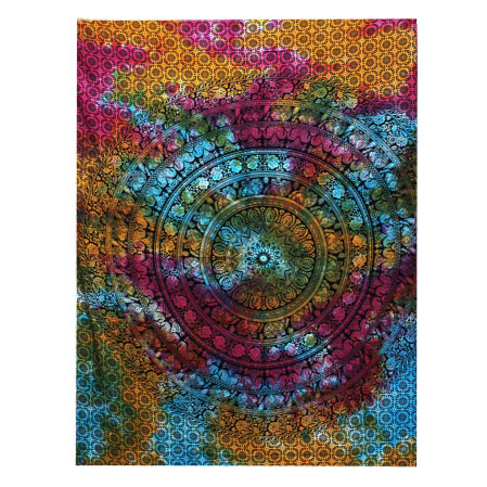 Double Cotton Bedspread + Wall Hanging - Mandala Elephant - Click Image to Close