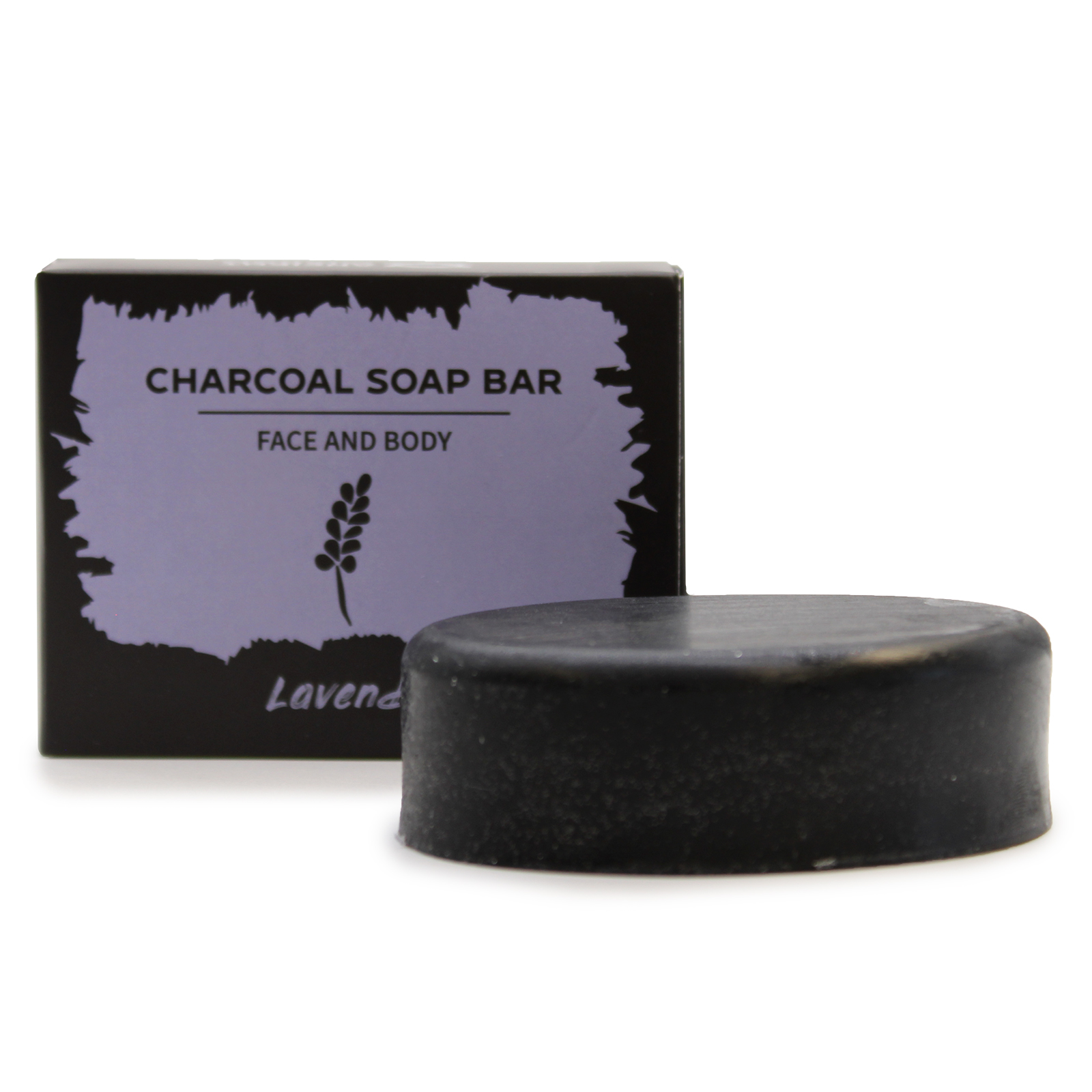 Charcoal Soap 85g - Lavender - Click Image to Close