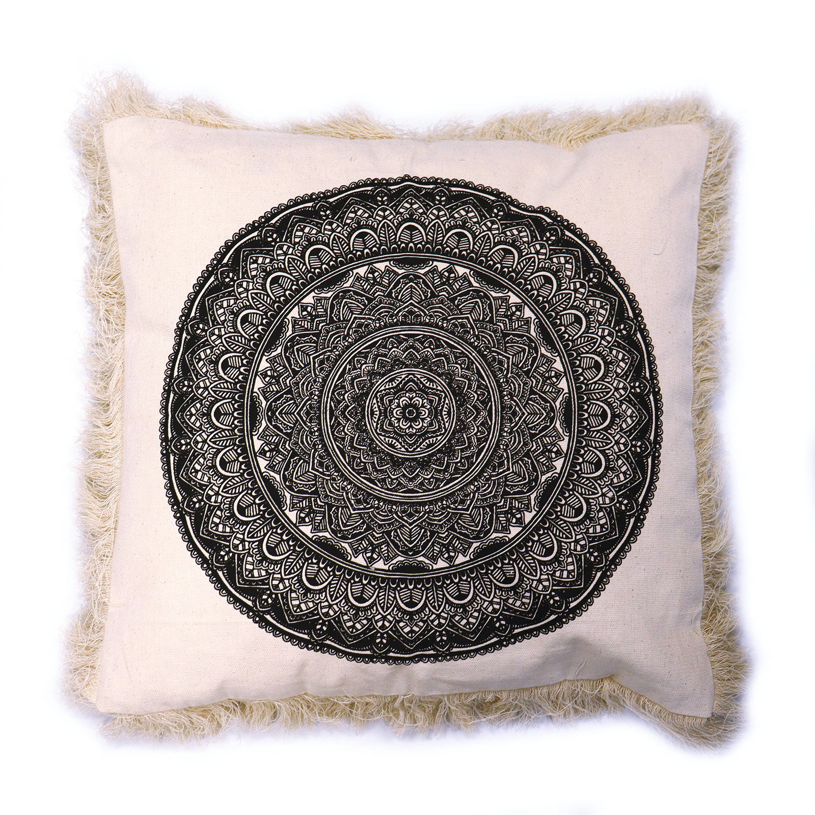 Traditional Mandala Cushion Cover- 45x45cm - black