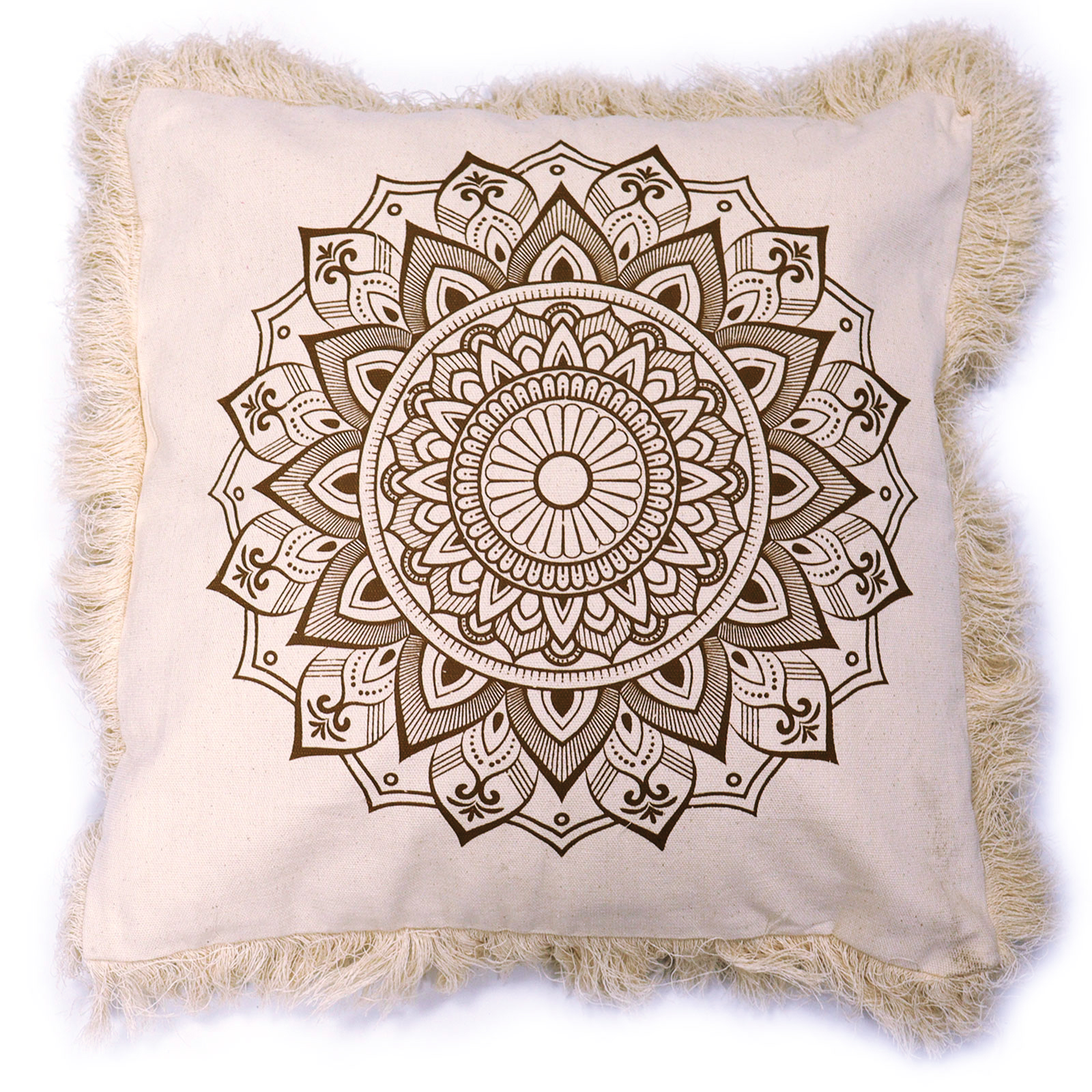 Lotus Mandala Cushion Cover - 45x45cm - bronze