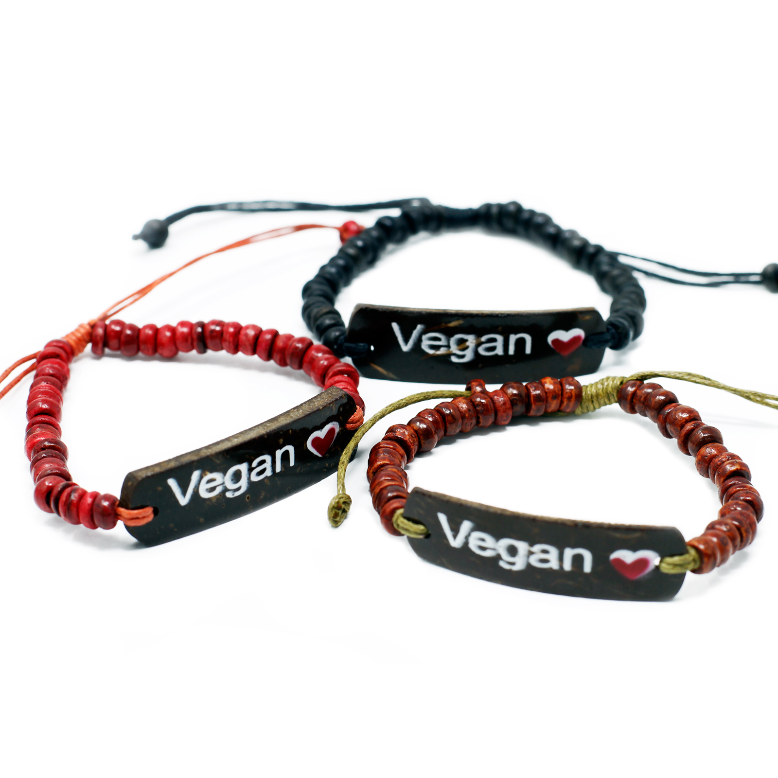 6 x Coco Slogan Bracelets - Vegan - Click Image to Close