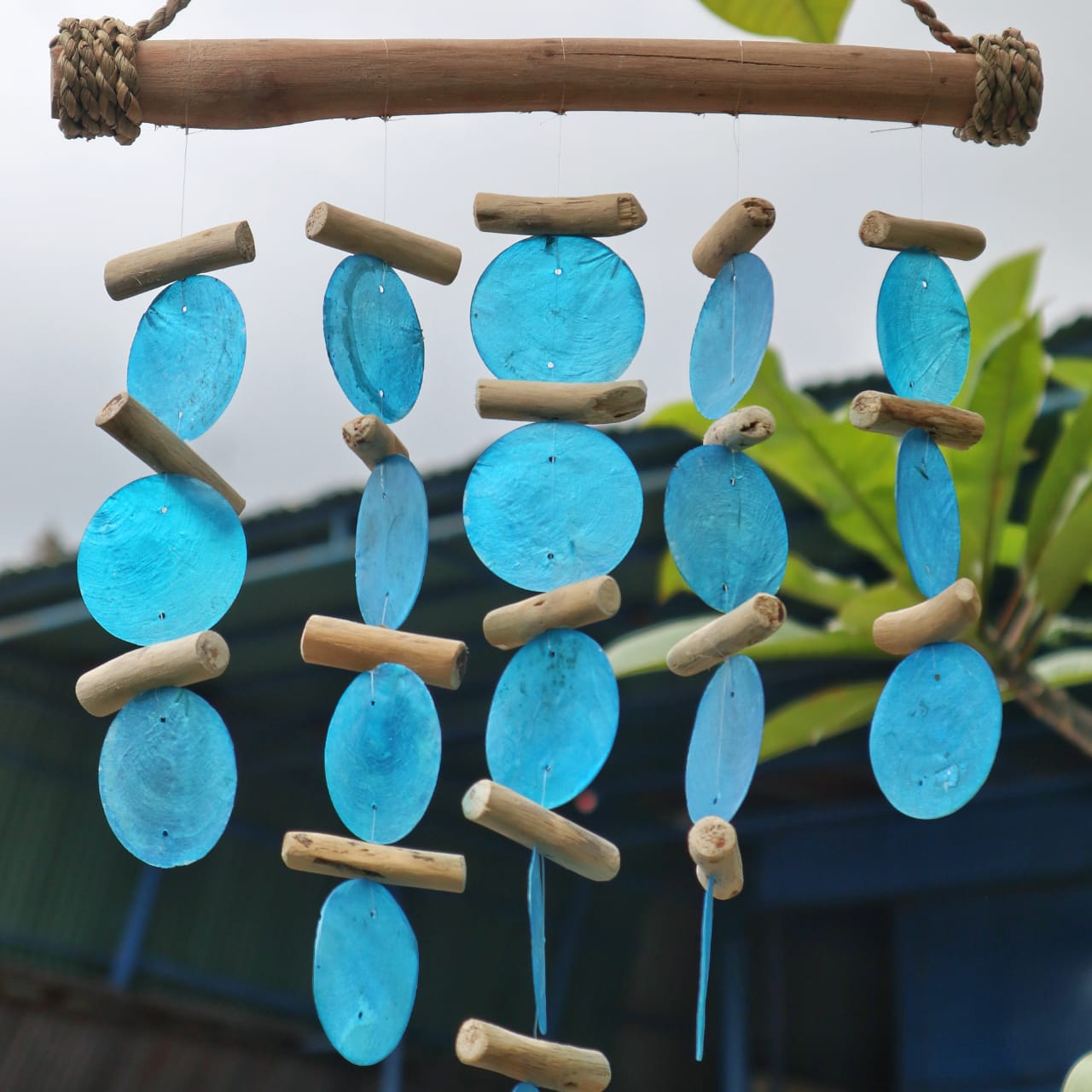 Blue Driftwood Chime - Click Image to Close
