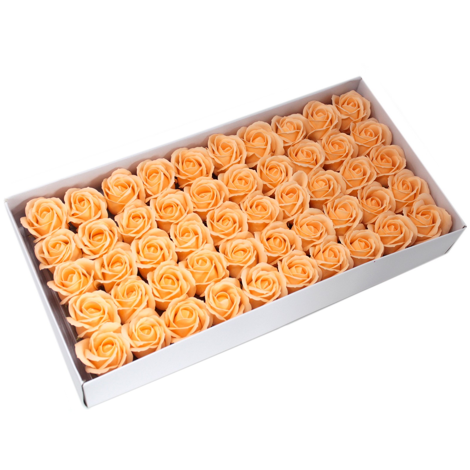10 x Craft Soap Flowers - Med Rose - Peach - Click Image to Close