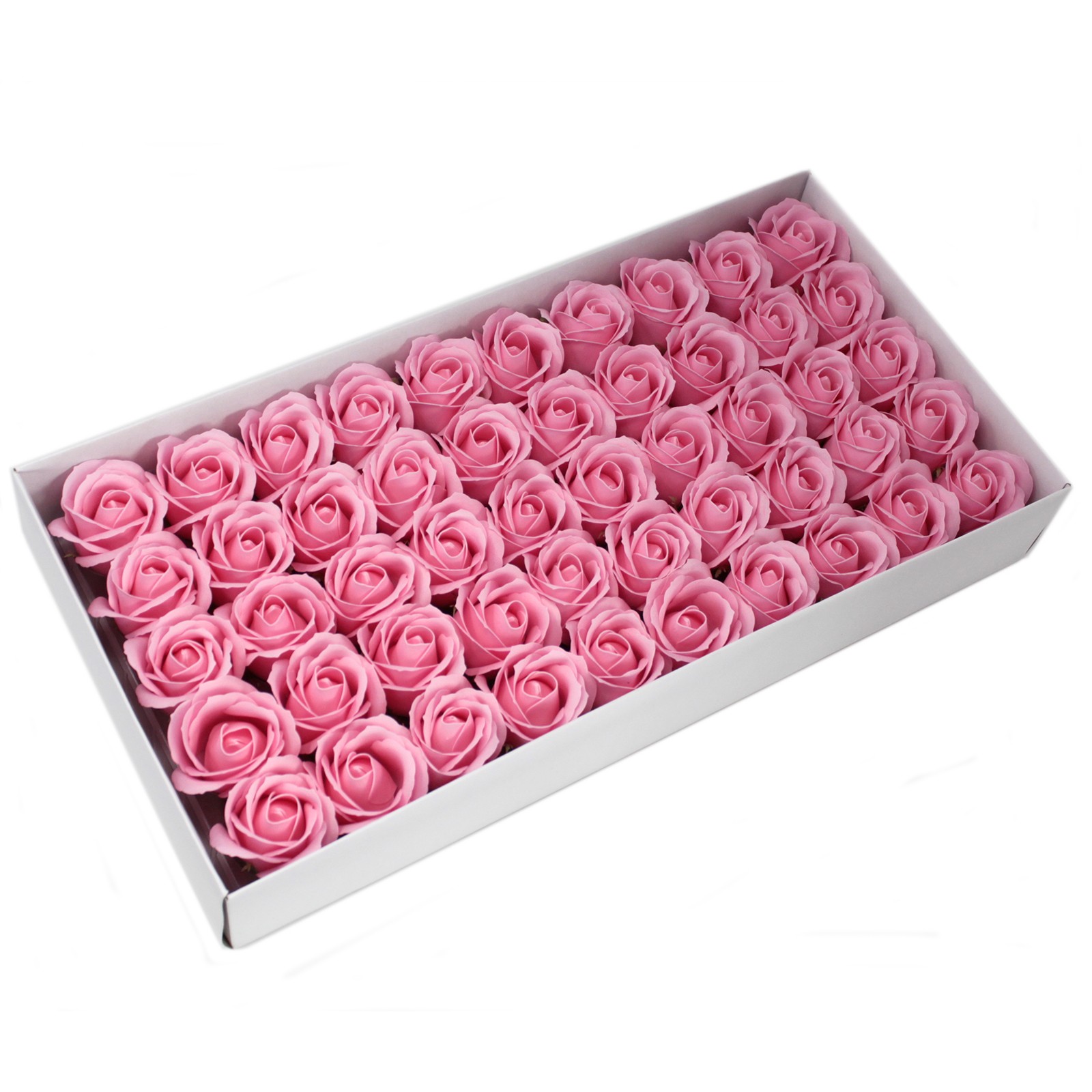 10 x Craft Soap Flowers - Med Rose - Blush - Click Image to Close