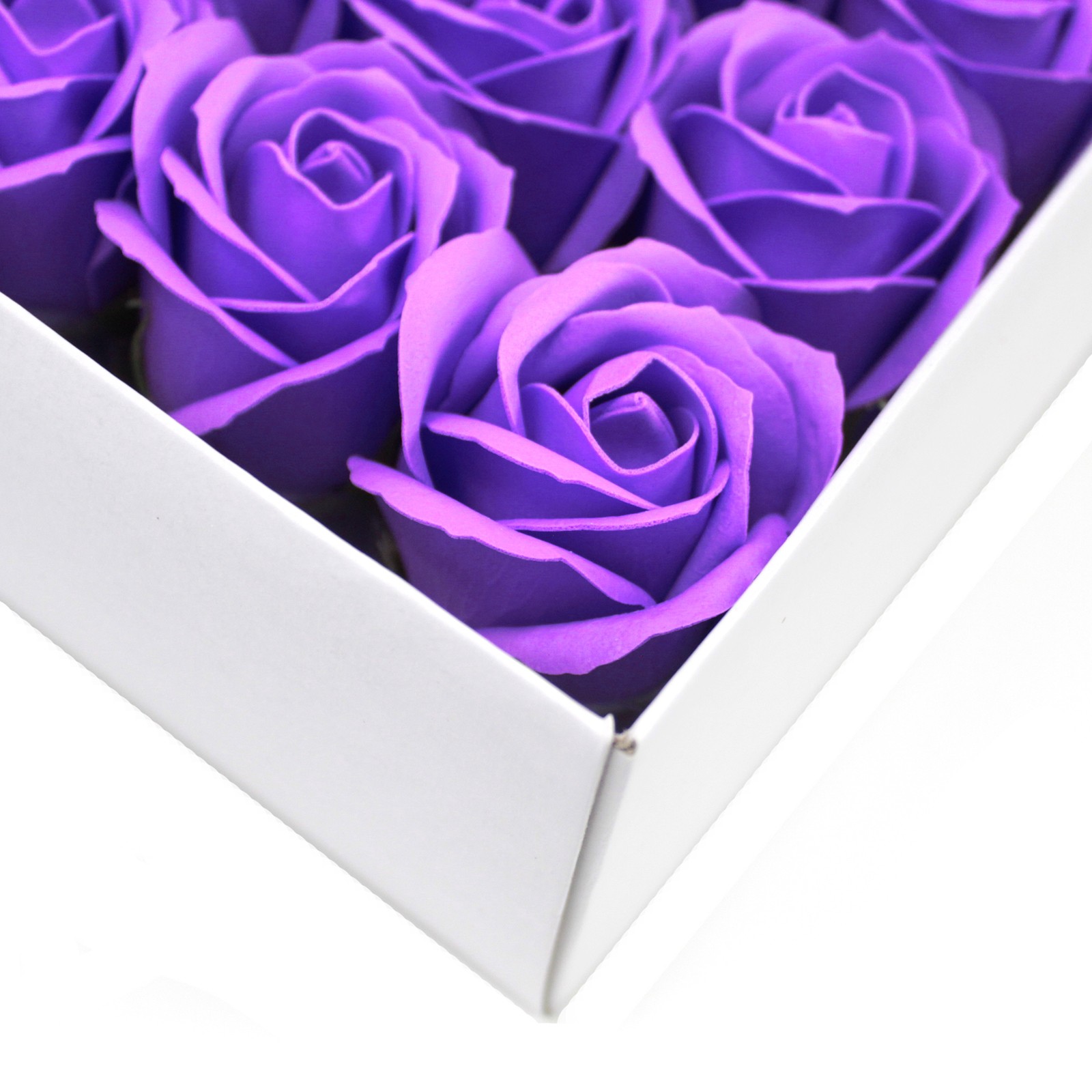 10 x Craft Soap Flowers - Med Rose - Lavender - Click Image to Close