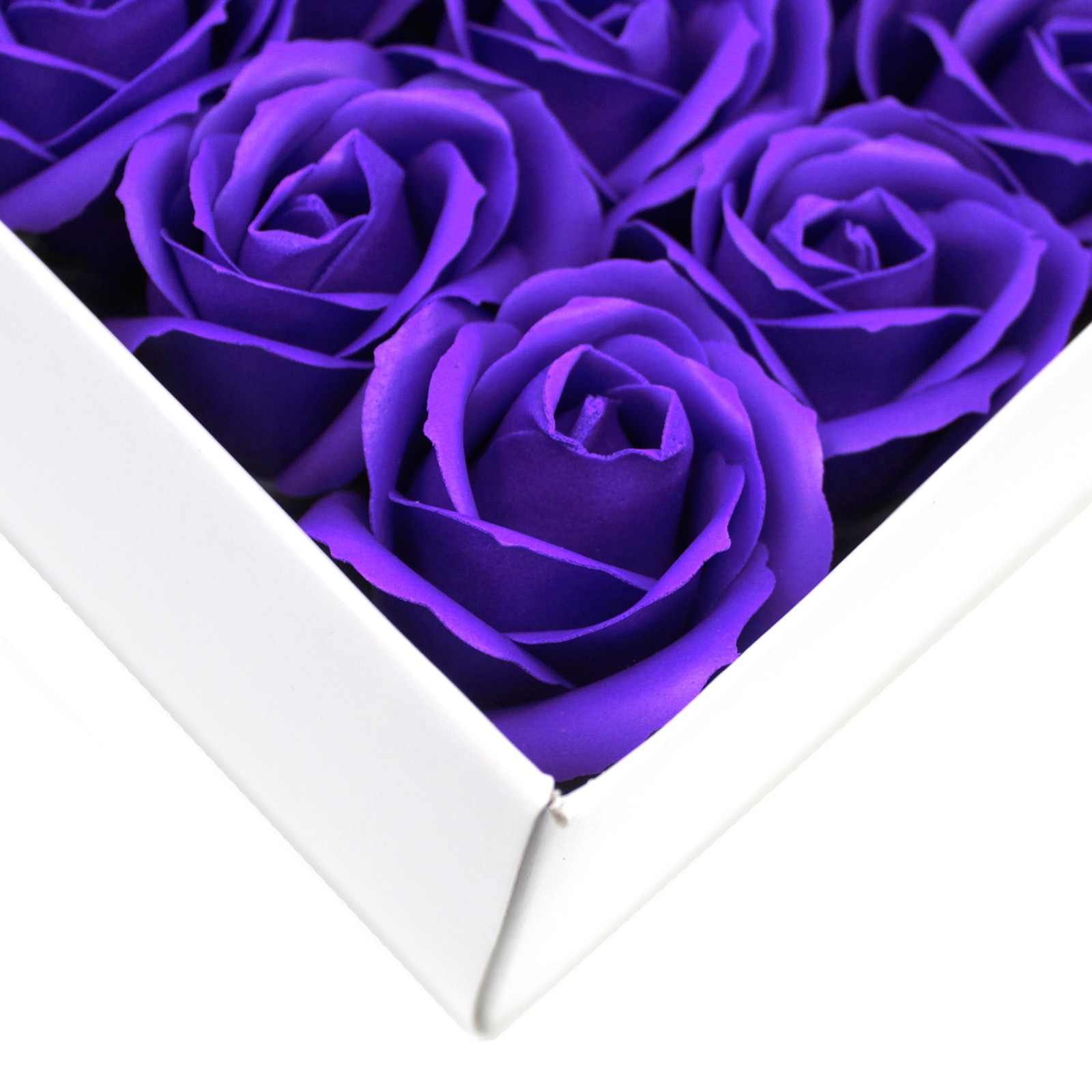 10 x Craft Soap Flowers - Med Rose - Violet - Click Image to Close
