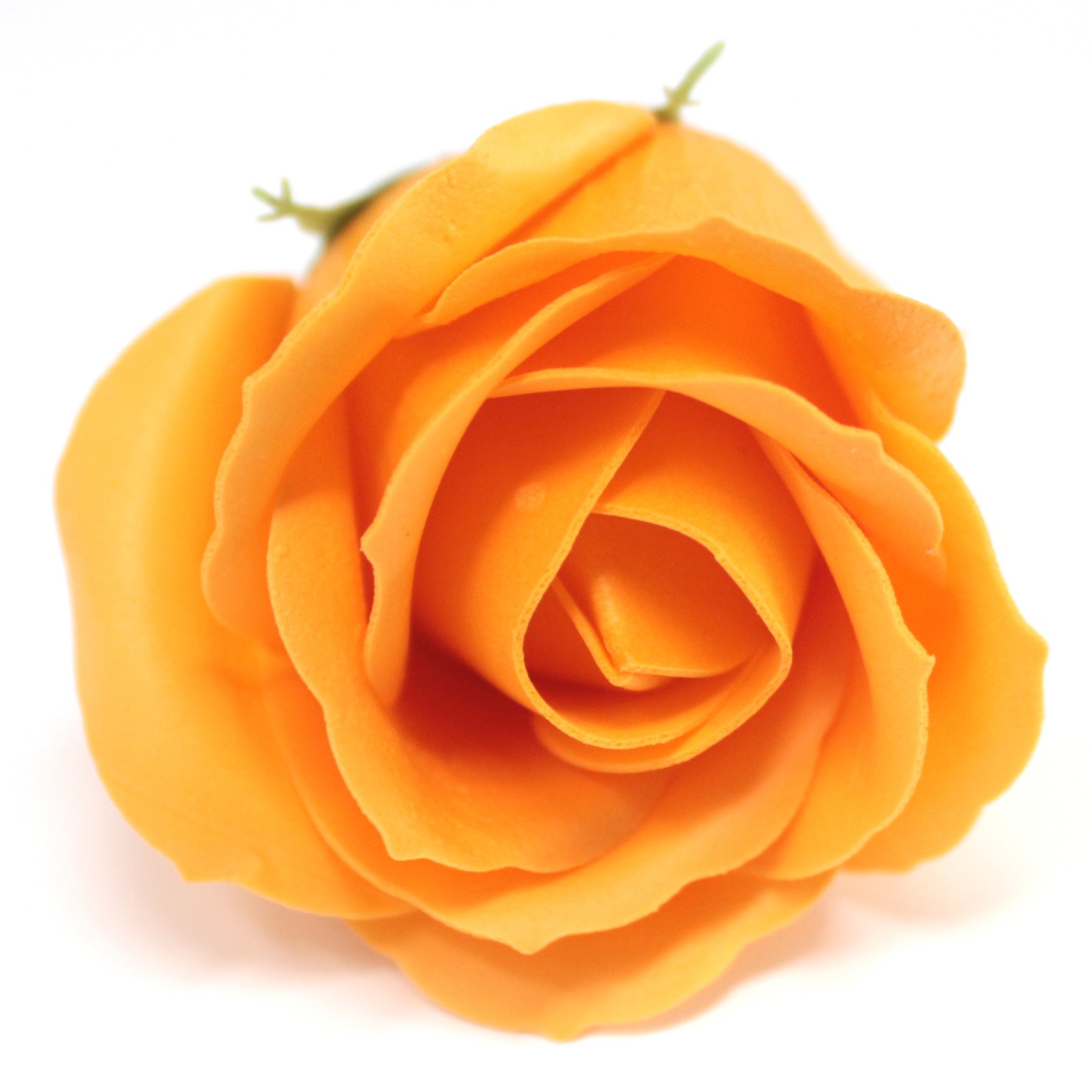 10 x Craft Soap Flowers - Med Rose - Orange - Click Image to Close