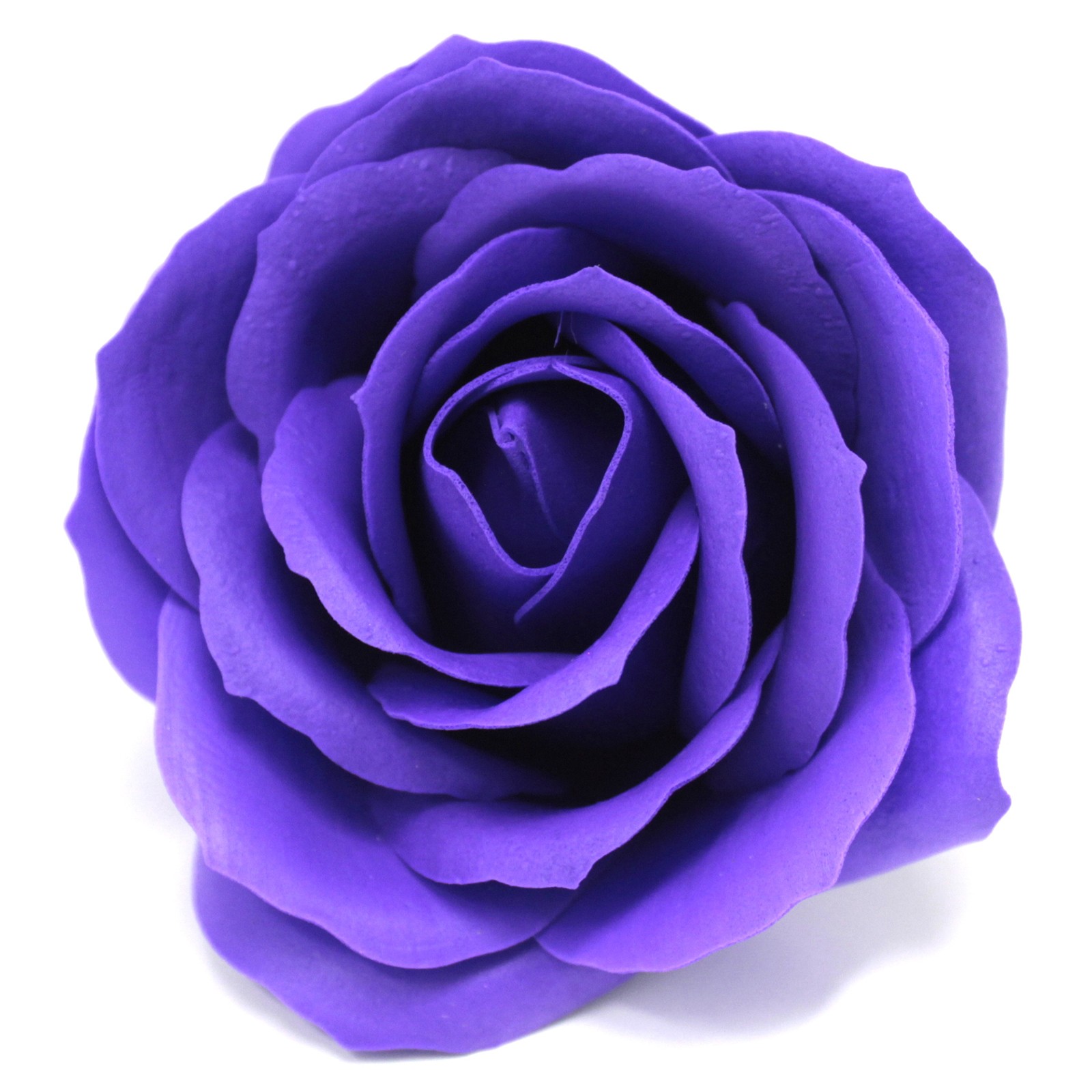 10 x Craft Soap Flowers - Lrg Rose - Violet - Click Image to Close