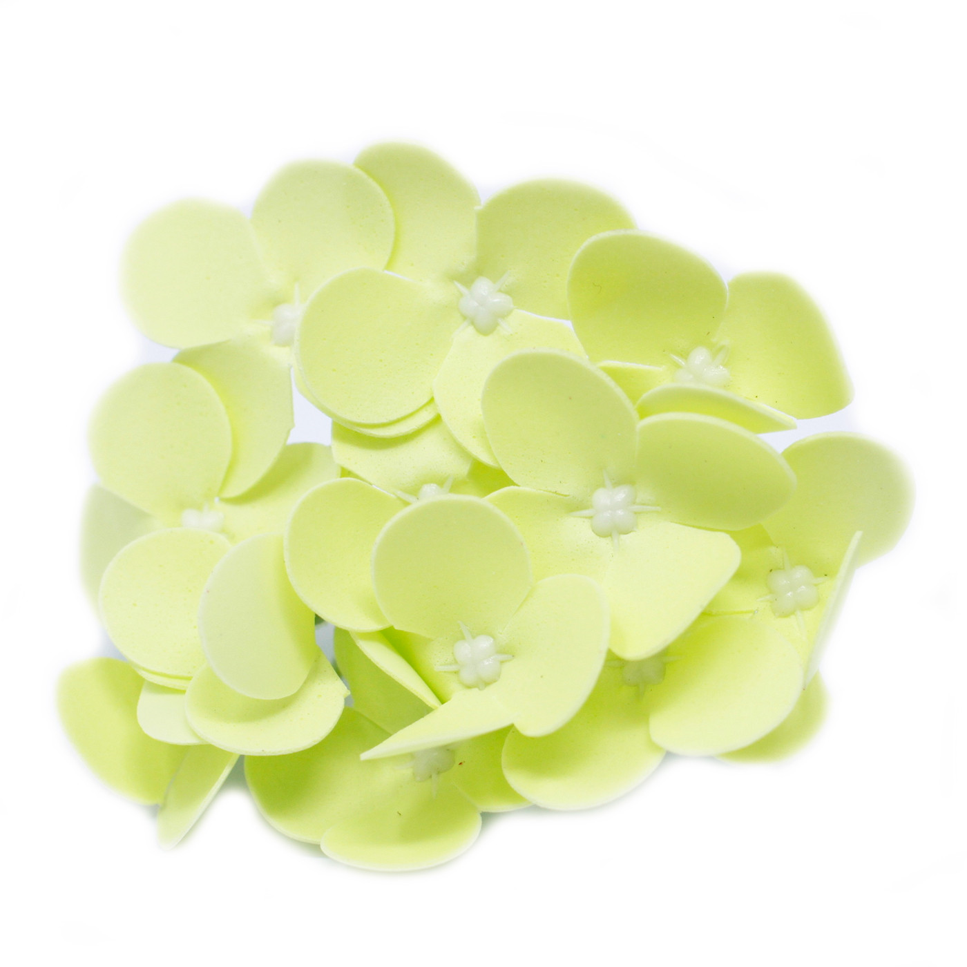 10 x Craft Soap Flowers - Hyacinth Bean - Spring Green - Click Image to Close