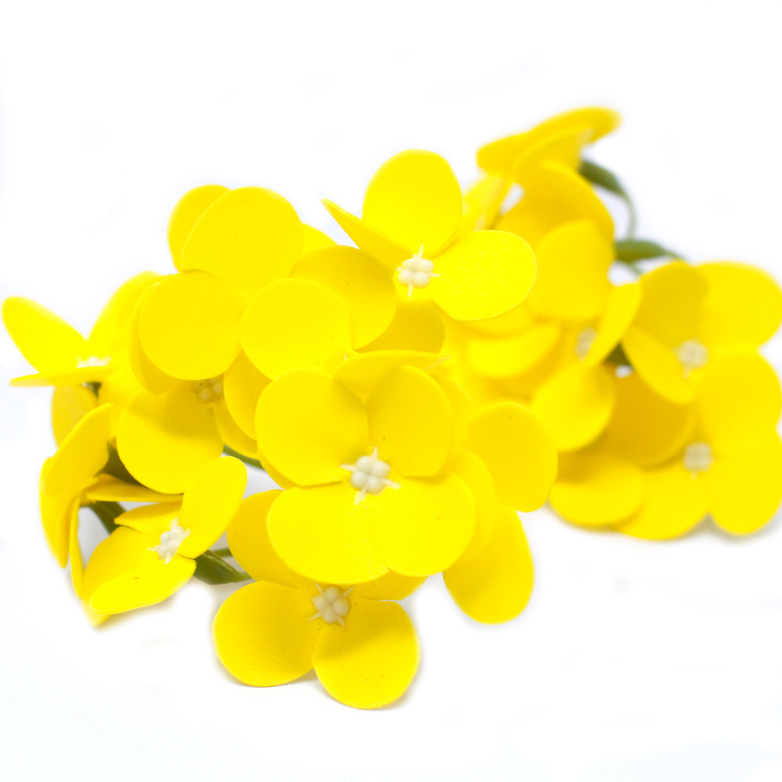 10 x Craft Soap Flowers - Hyacinth Bean - Yellow - Click Image to Close