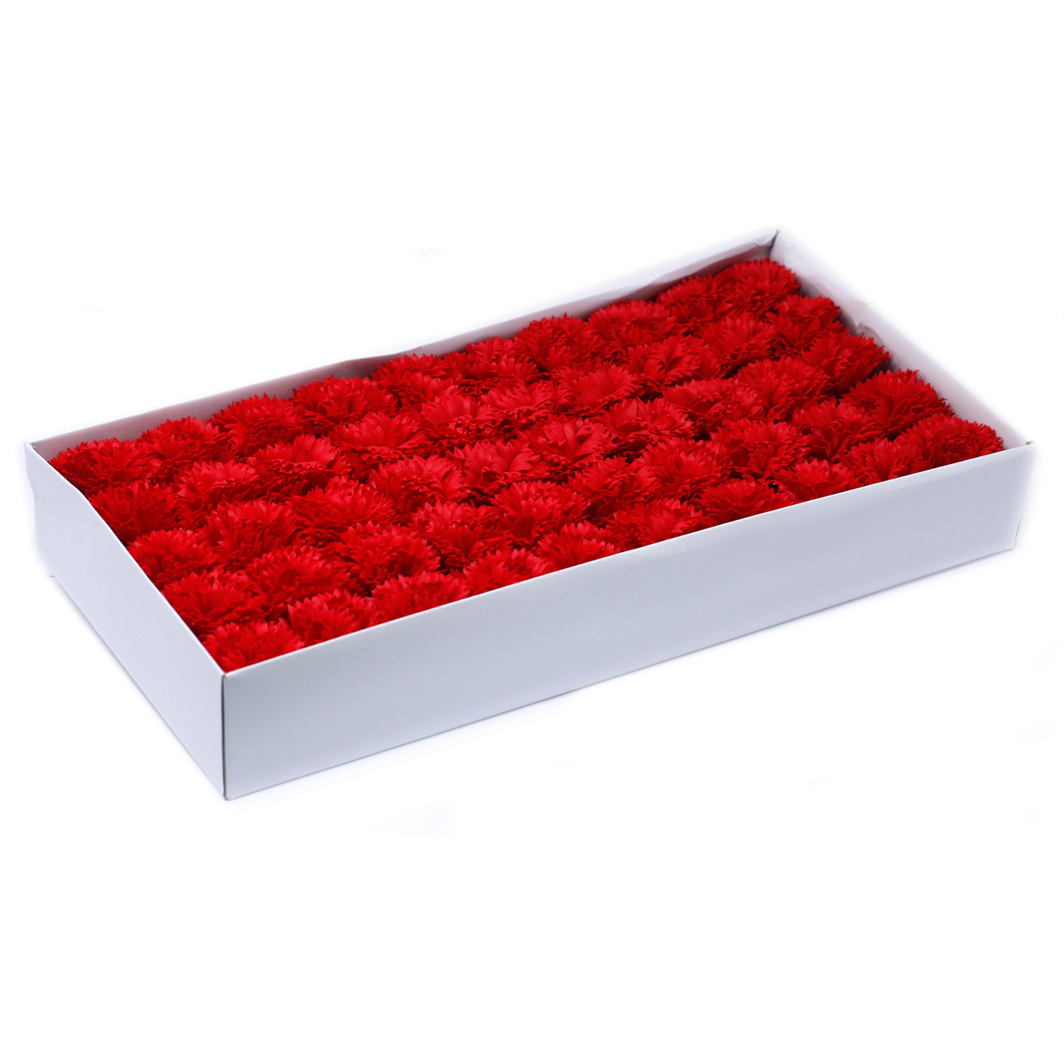 10 x Craft Soap Flowers - Carnations - Red - Click Image to Close