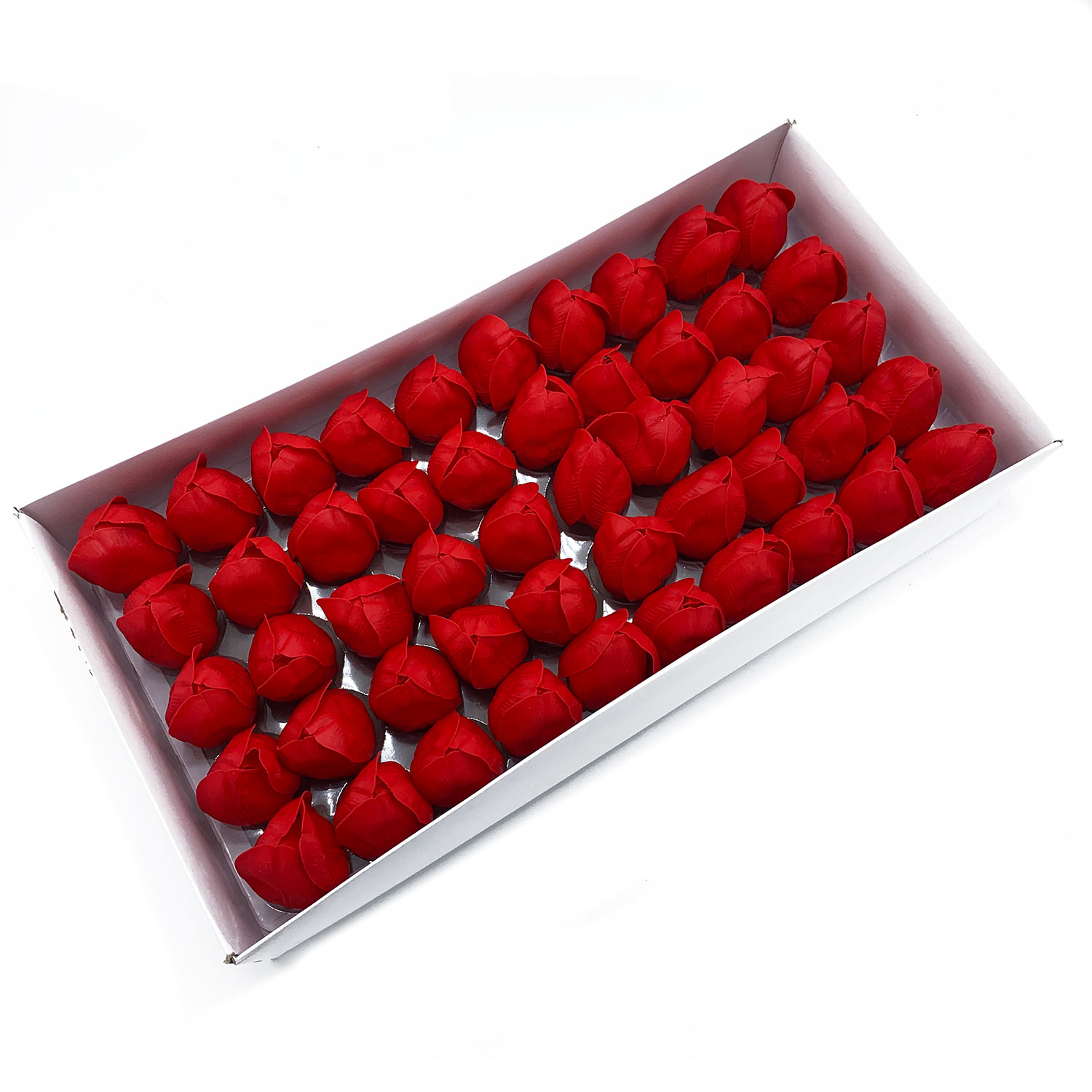 10 x Craft Soap Flowers - Med Tulip - Red - Click Image to Close