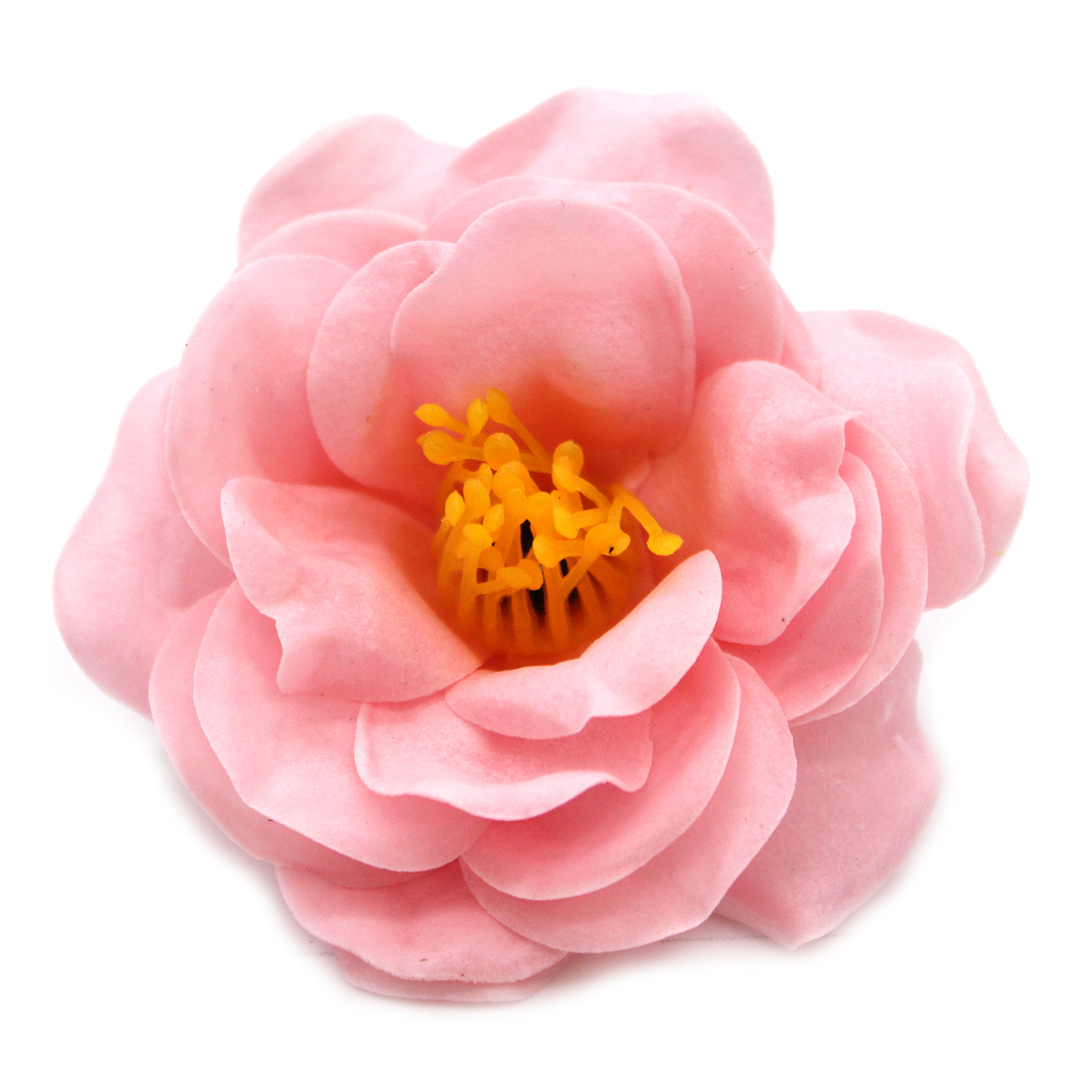10 x Craft Soap Flowers - Camellia - Light Pink - Click Image to Close