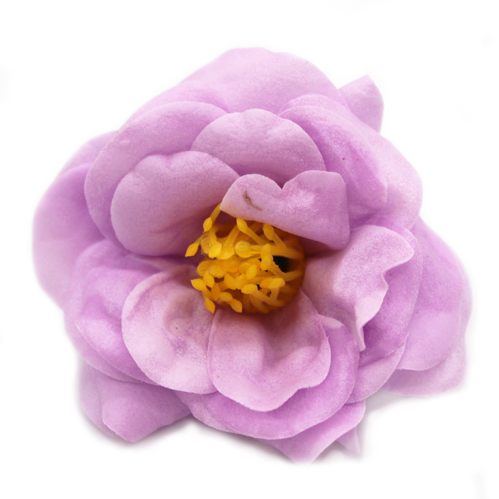 10 x Craft Soap Flowers - Camellia - Light Purple - Click Image to Close