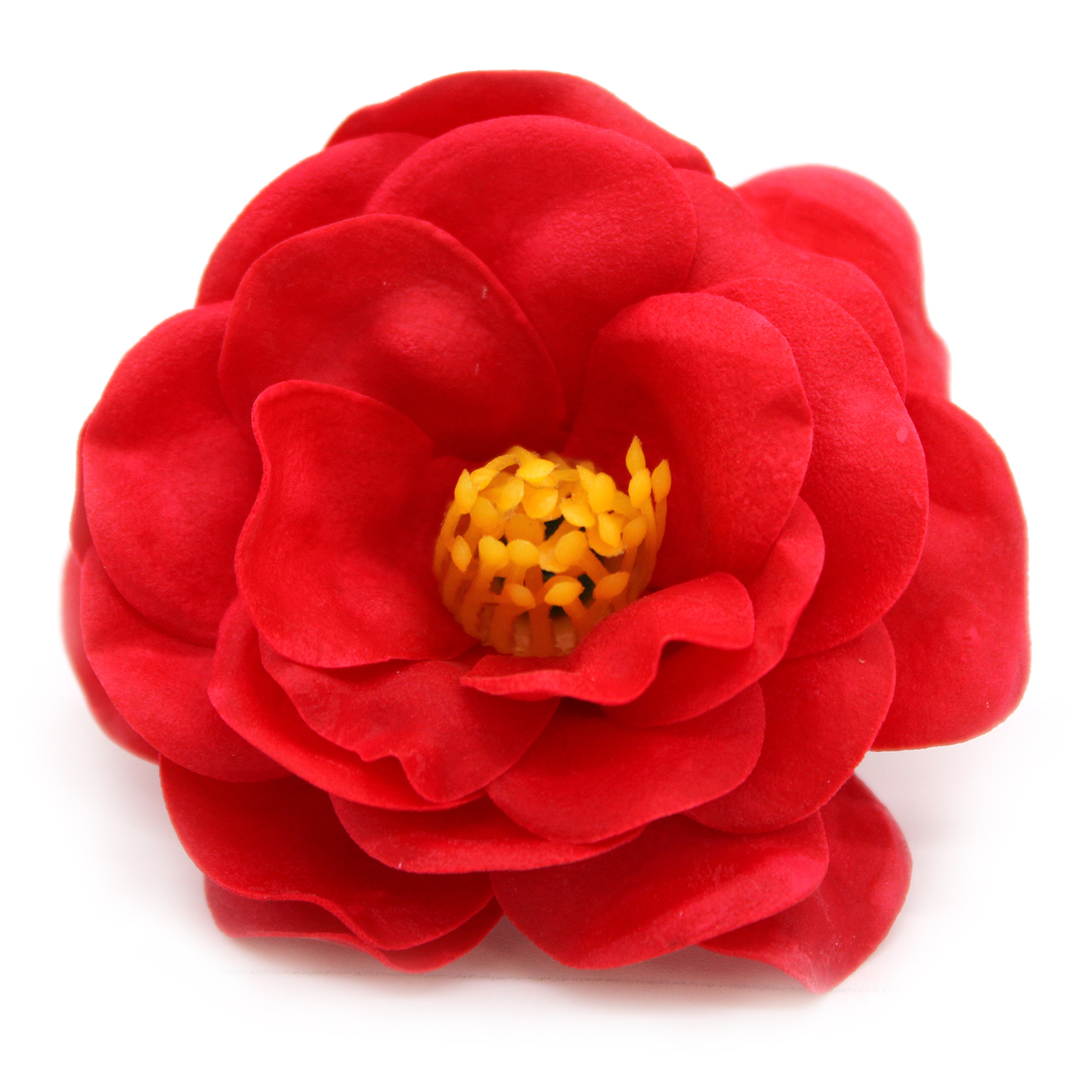 10 x Craft Soap Flowers - Camellia - Red - Click Image to Close