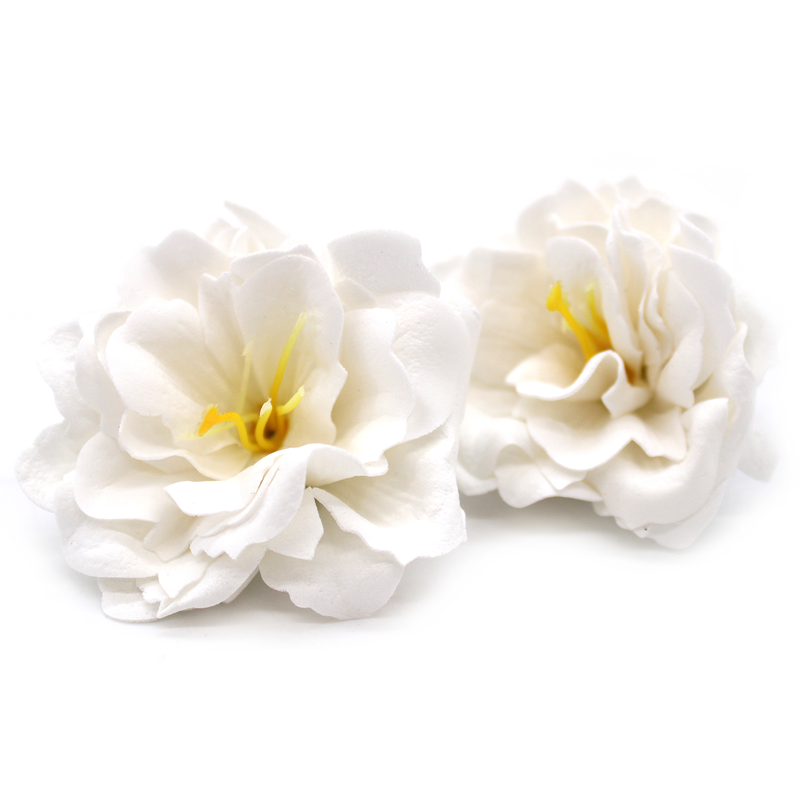 10 x Craft Soap Flowers - Small Peony - White