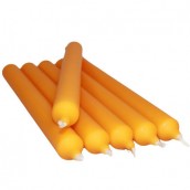 5 Dinner Candles - Bright Orange - Click Image to Close