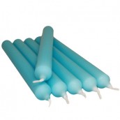 5 Dinner Candles - Turquoise - Click Image to Close