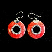 Do-nuts Coral Earrings - Click Image to Close