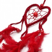 6 x Small Heart Dreamcatchers - Black/White/Red - Click Image to Close