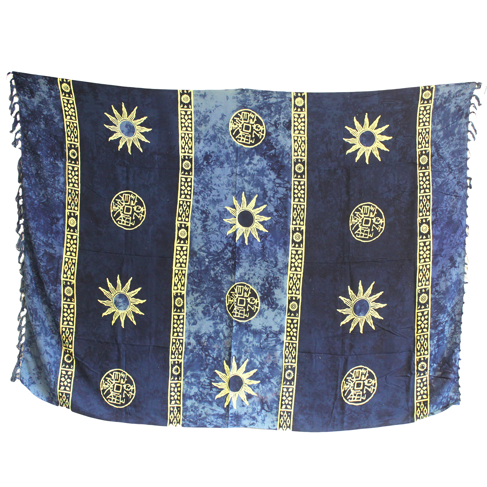 Bali Celtic Sarongs - Sun Symbols - Blue - Click Image to Close
