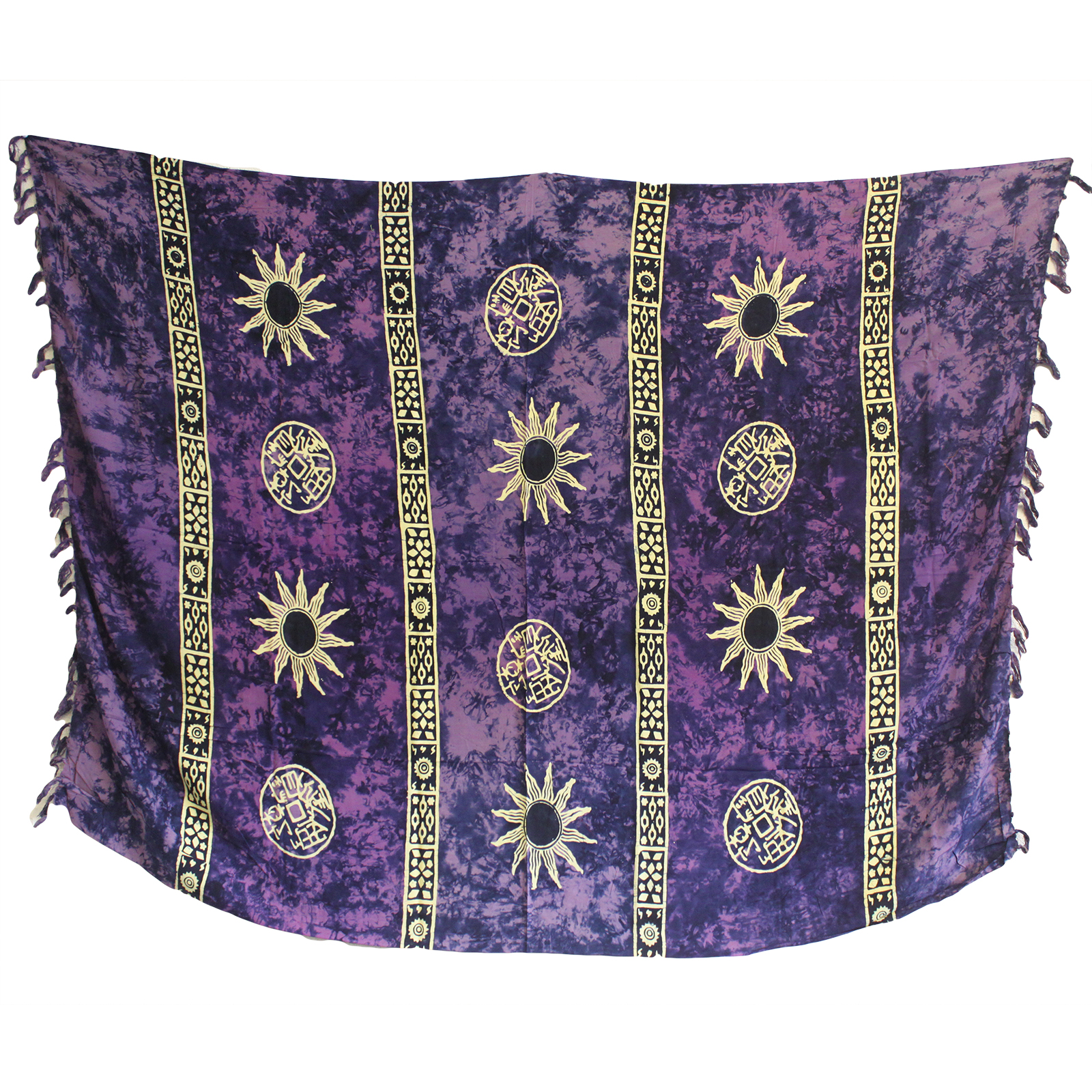 Bali Celtic Sarongs - Sun Symbols - Purple - Click Image to Close