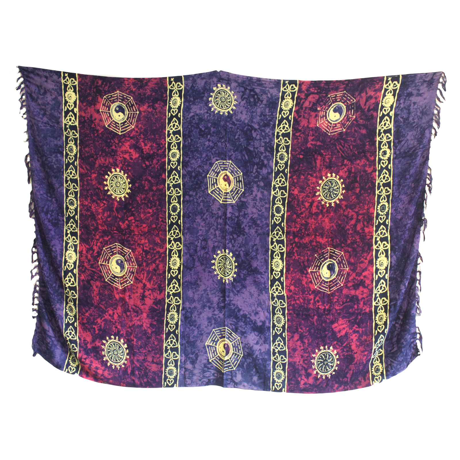 Bali Celtic Sarongs - Yin & Yang - Purple - Click Image to Close