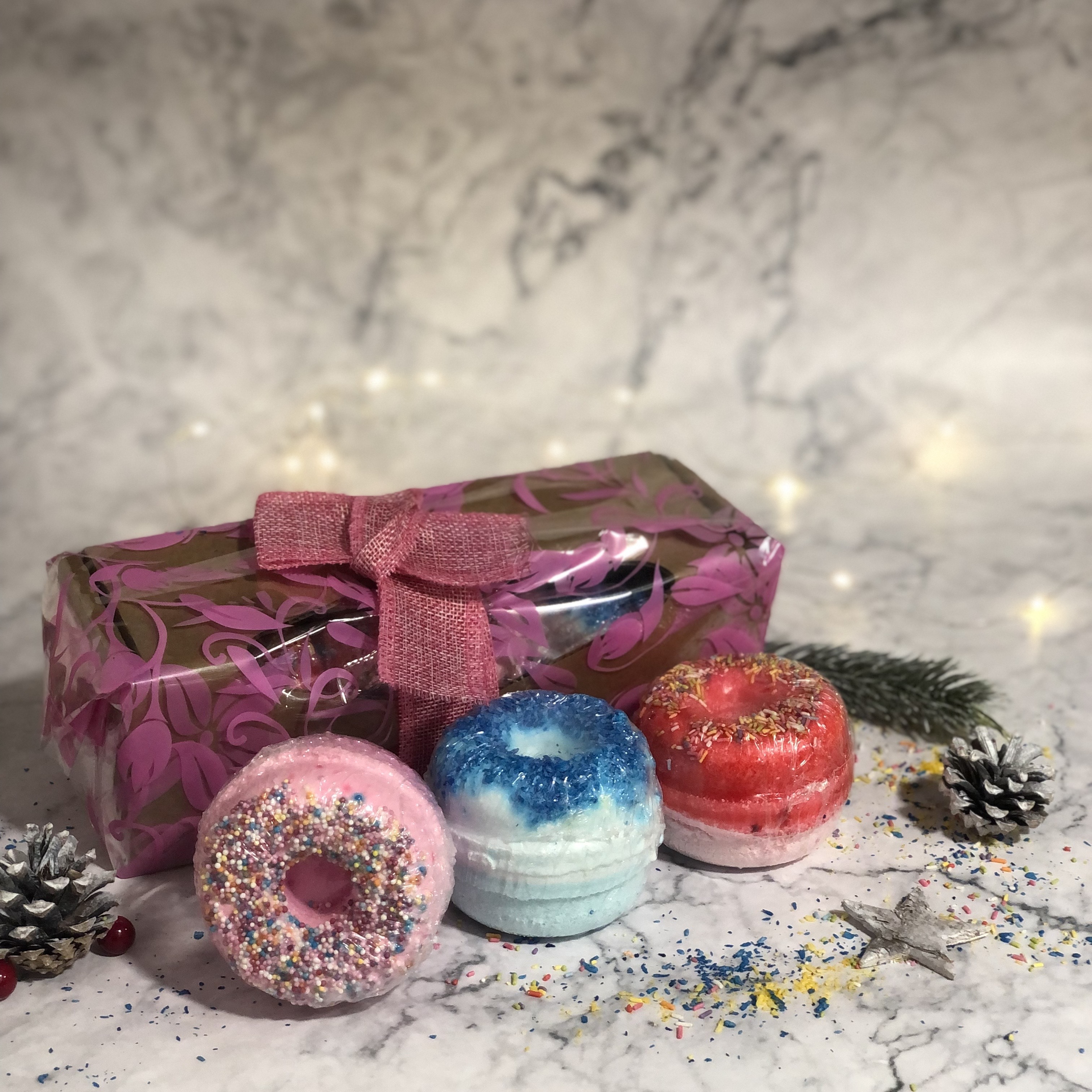 Set of 3 Donut Bathbombs Gift Pack - Mix 1 - Click Image to Close
