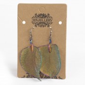 Earrings - Bravery Leaf - Multicolored - Click Image to Close