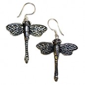 Silver Earrings - Dragonflies - Click Image to Close