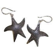 Silver Earrings - Star Fish - Click Image to Close