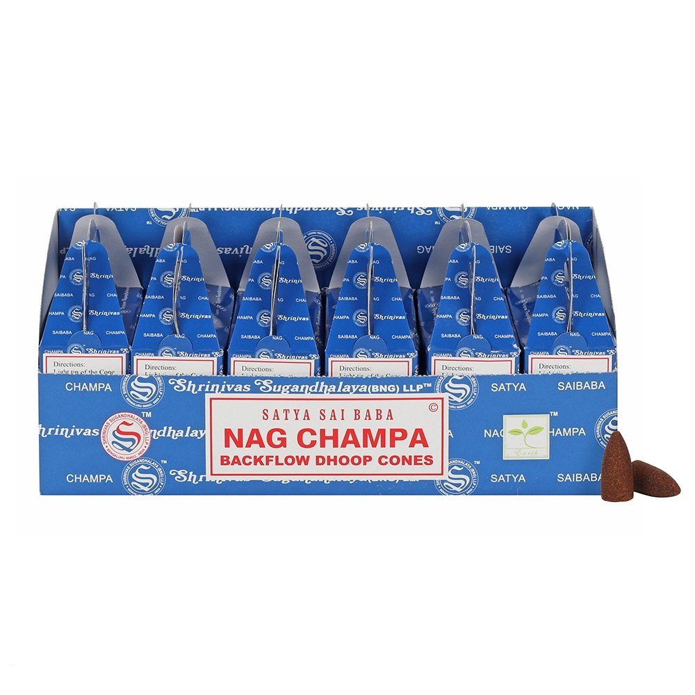 Satya Backflow Dhoop Cones - Nag Champa (24pcs) - Click Image to Close