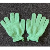 Exfoliating Gloves - Green - Click Image to Close