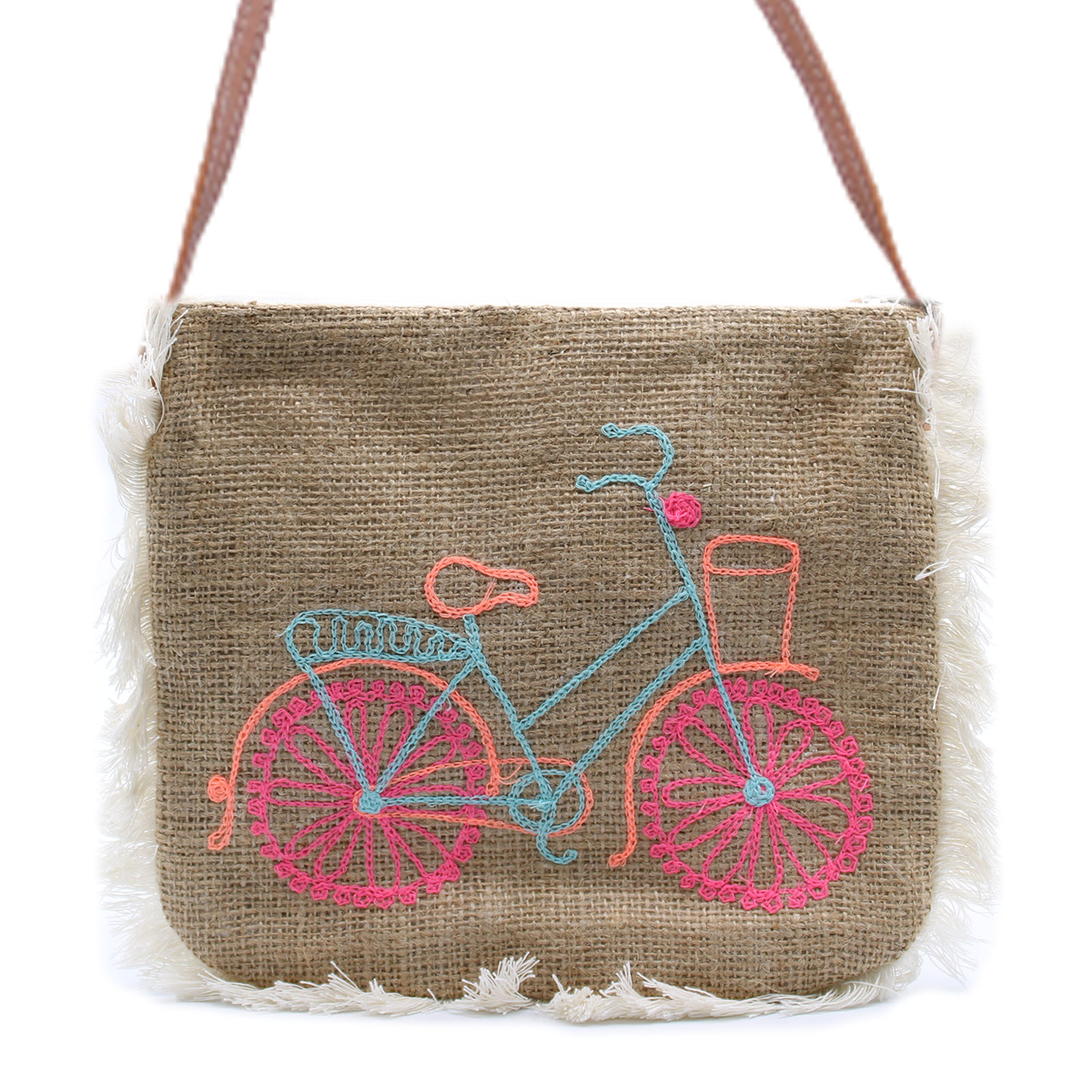 Fab Fringe Bag - Bicycle Embroidery - Click Image to Close