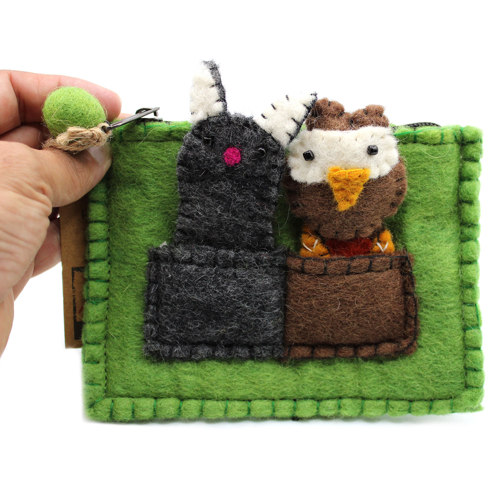Pouch with Finger Puppets - Owl & Pussycat - Click Image to Close