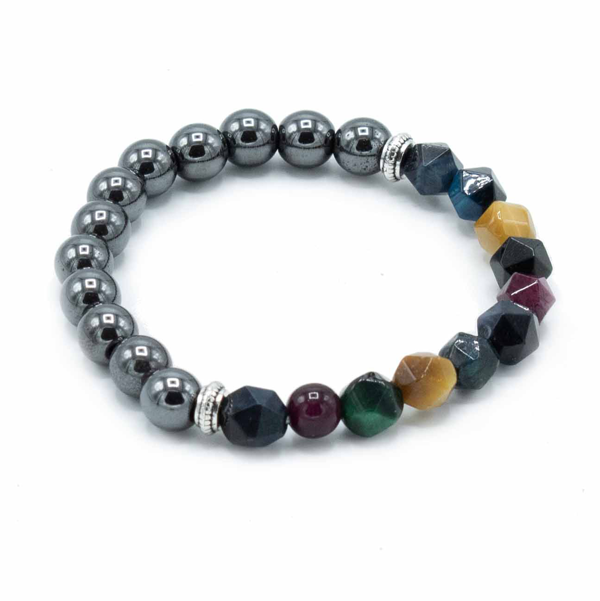 Faceted Gemstone Bracelet - Magnetic Rainbow - Click Image to Close