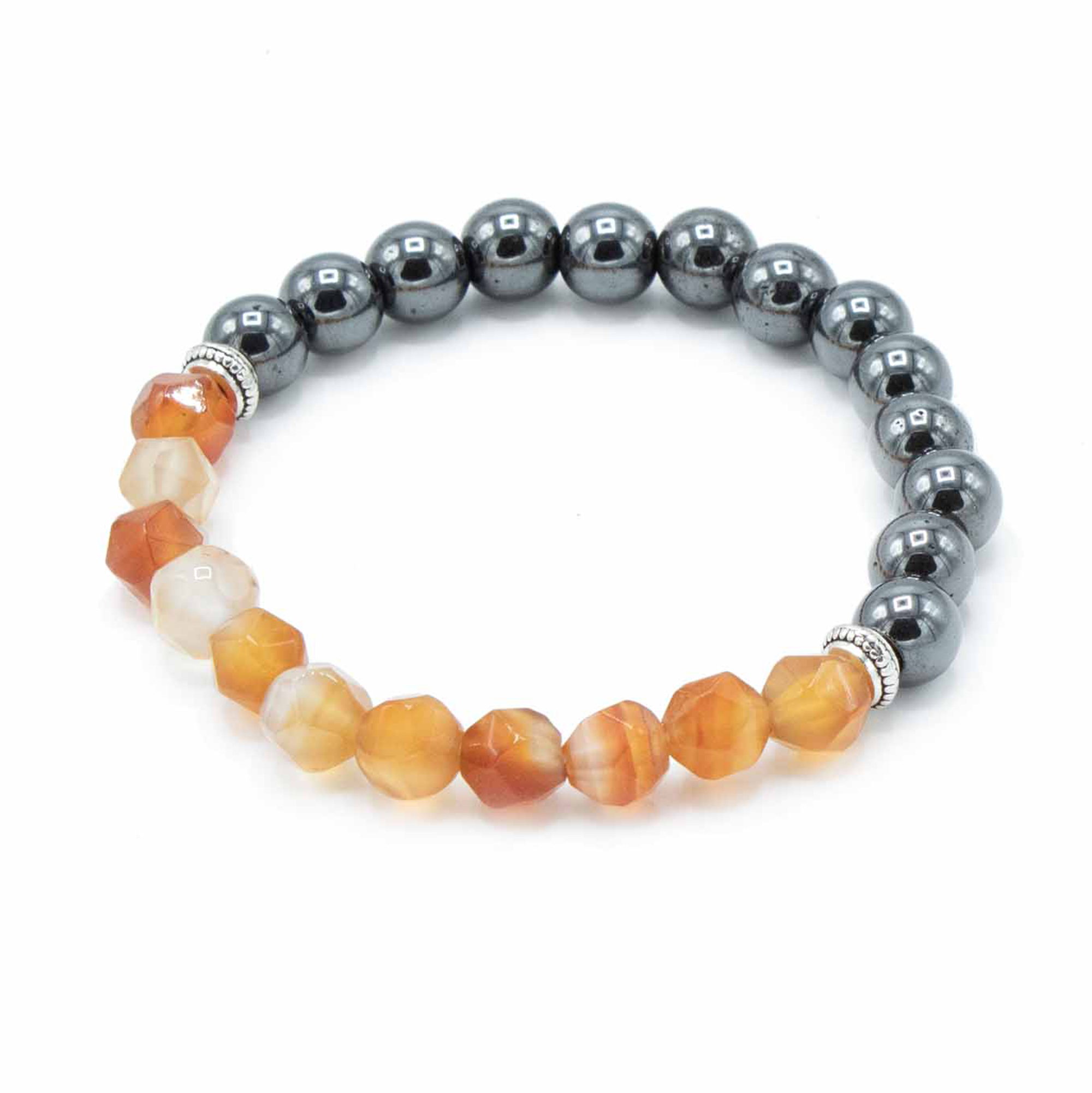 Faceted Gemstone Bracelet - Magnetic Carnelian - Click Image to Close