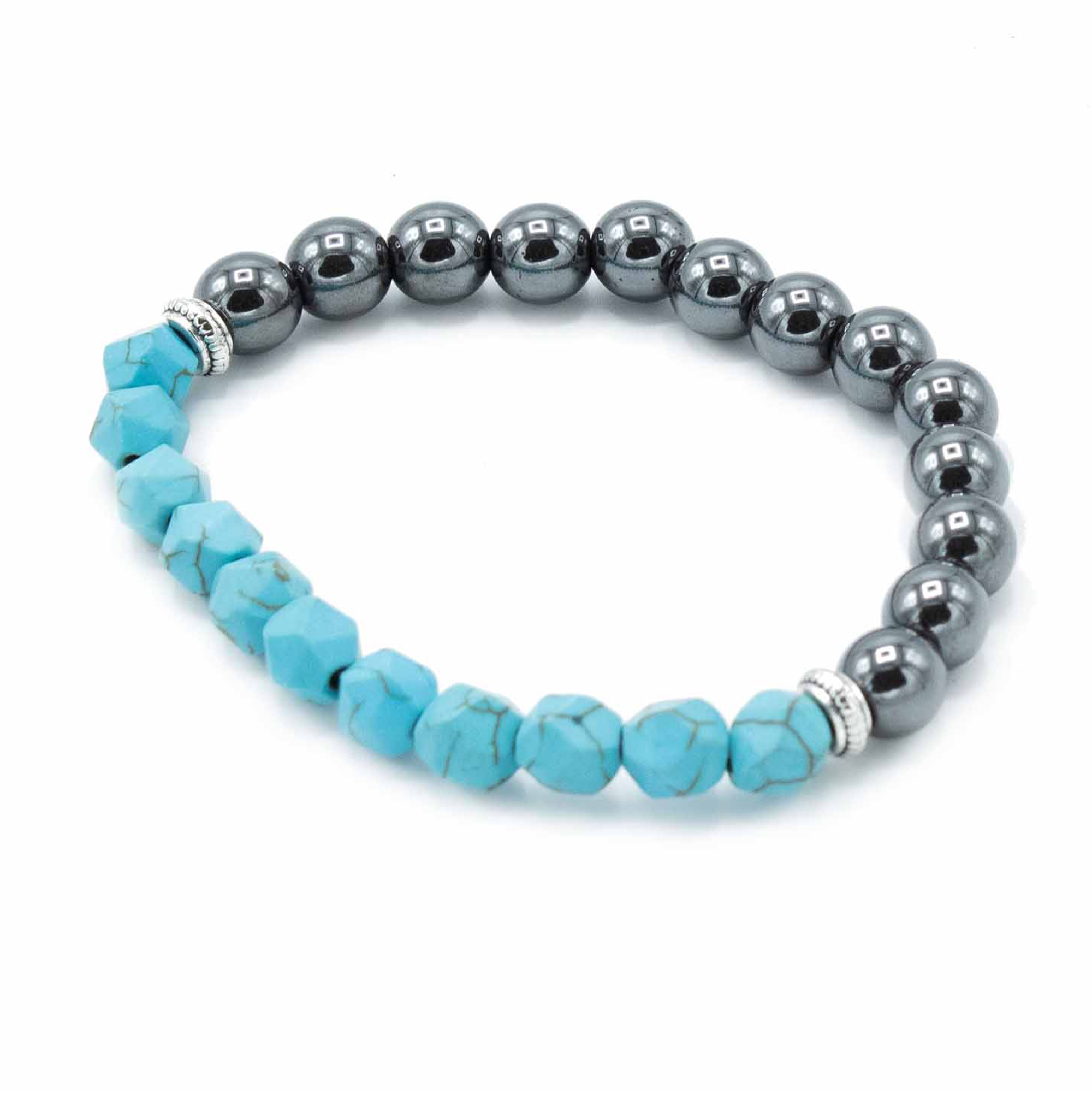 Faceted Gemstone Bracelet - Magnetic Turquoise - Click Image to Close