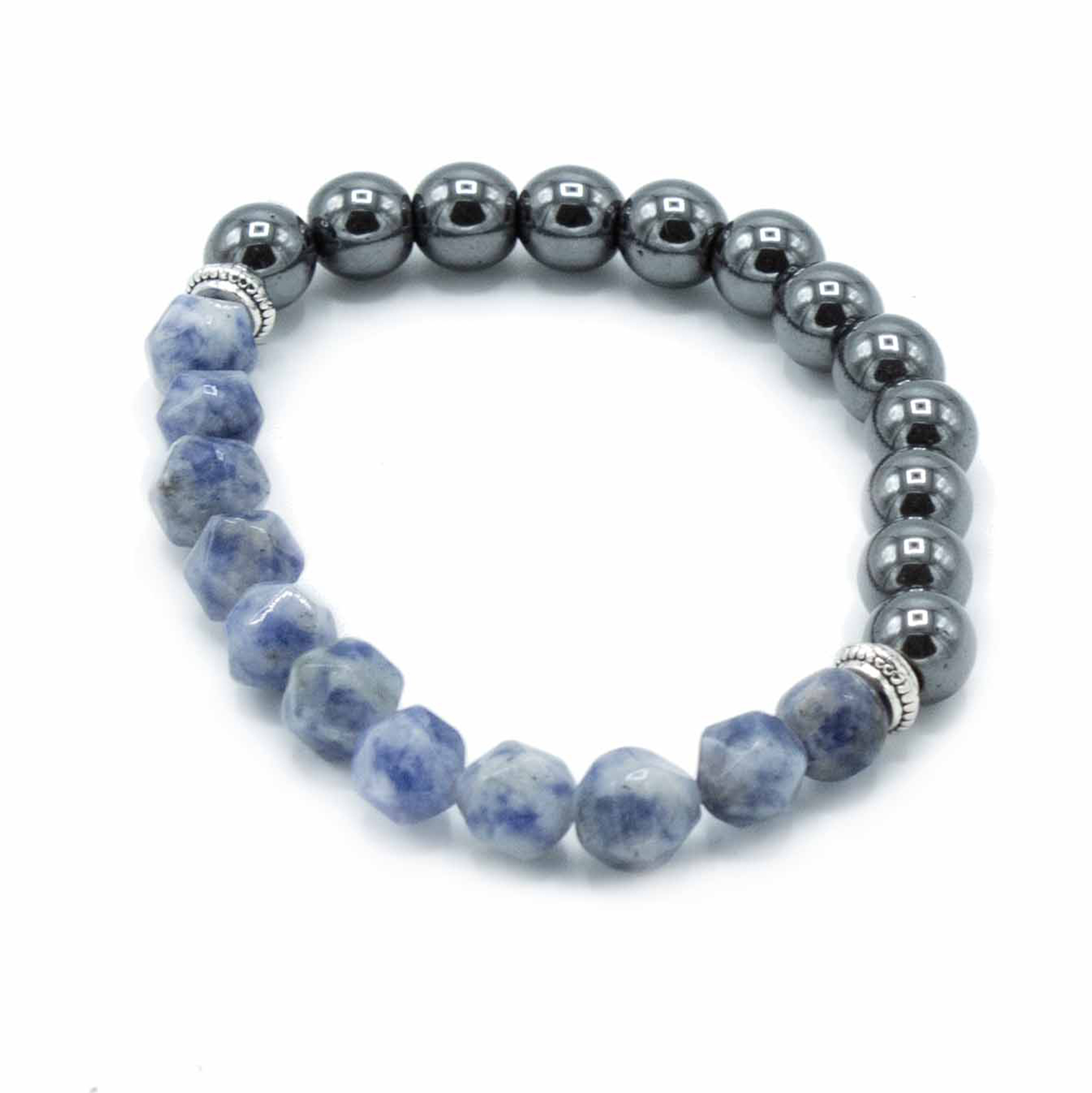 Faceted Gemstone Bracelet - Magnetic Sodalite - Click Image to Close