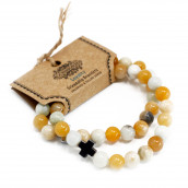 2 Gemstones Friendship Bracelets - Loyalty - Amazonite & Jasper - Click Image to Close