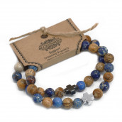 2 Gemstones Friendship Bracelets-Support-Sodalite & Picturestone - Click Image to Close