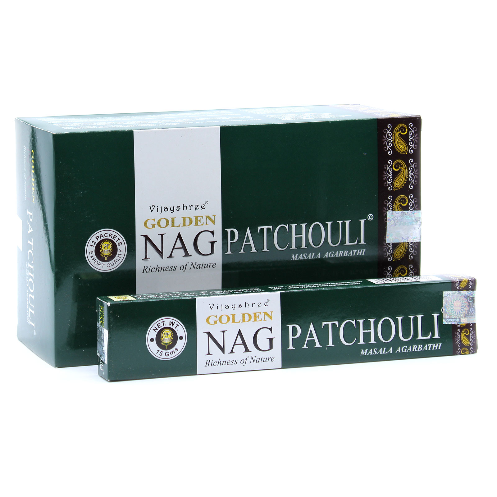 3 x Packs 15g Golden Nag - Patchouli Incense - Click Image to Close