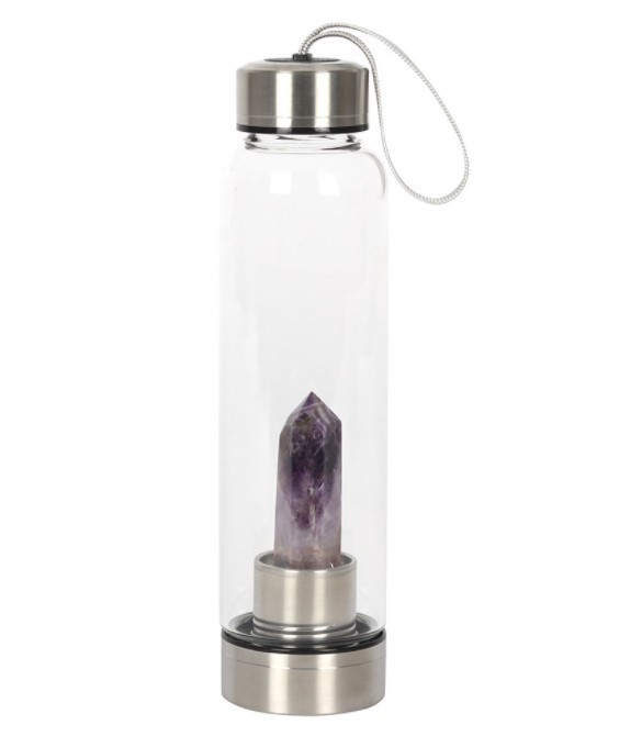 Amethyst Calming Glass Water Bottle - Click Image to Close