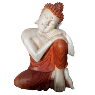 Hand Carved Buddha Statue - 30cm Thinking - Click Image to Close